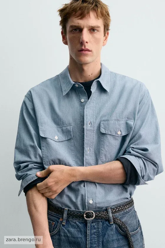 РУБАШКА ИЗ ДЖИНСОВОЙ ТКАНИ CHAMBRAY Zara «Aaron Levine»