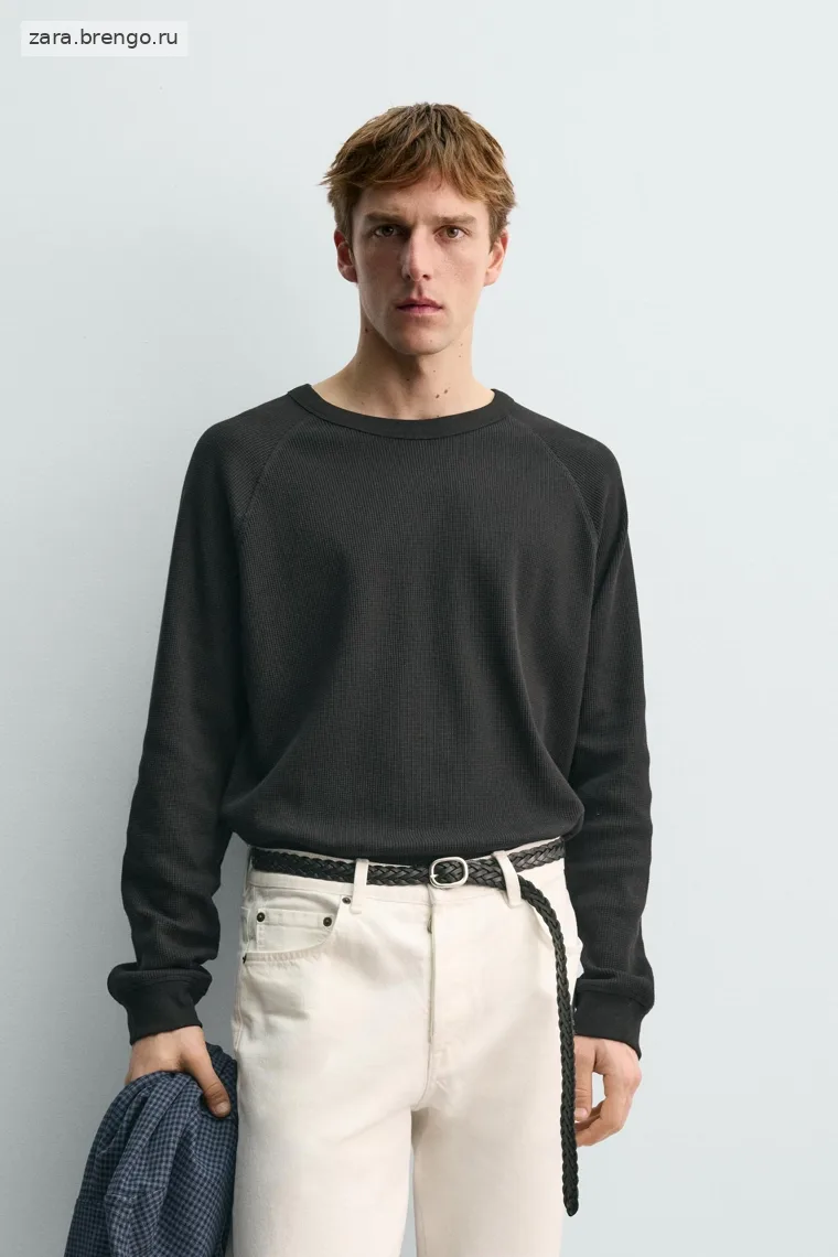 Мужская футболка с рельефным трикотажем Zara «Aaron Levine»