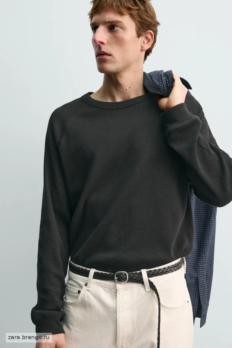 Мужская футболка с рельефным трикотажем Zara «Aaron Levine»