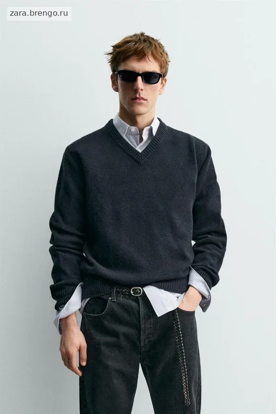 ШЕРСТЯНОЙ СВИТЕР С V-ОБРАЗНЫМ ВЫРЕЗОМ Zara «Aaron Levine»