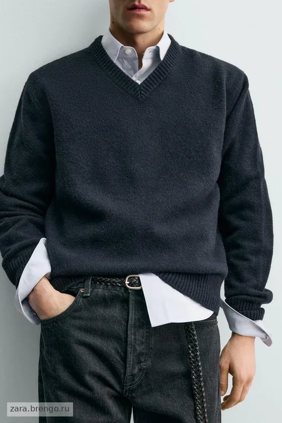 ШЕРСТЯНОЙ СВИТЕР С V-ОБРАЗНЫМ ВЫРЕЗОМ Zara «Aaron Levine»