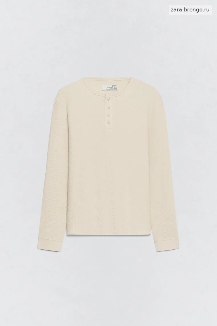Футболка с воротником хенли и вафельным переплетением от Zara «Soshiotsuki»