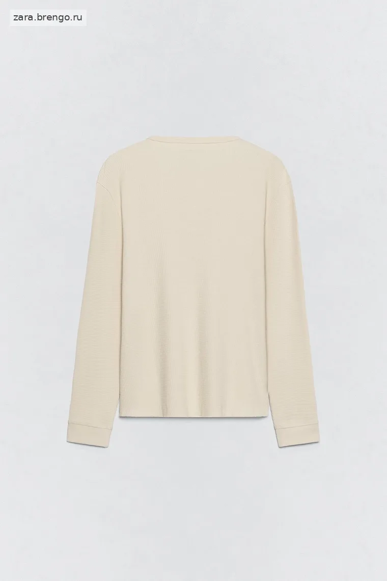 Футболка с воротником хенли и вафельным переплетением от Zara «Soshiotsuki»