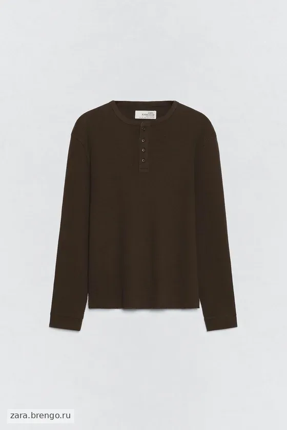 Мужская футболка с длинными рукавами и гофре от Zara «Soshiotsuki»