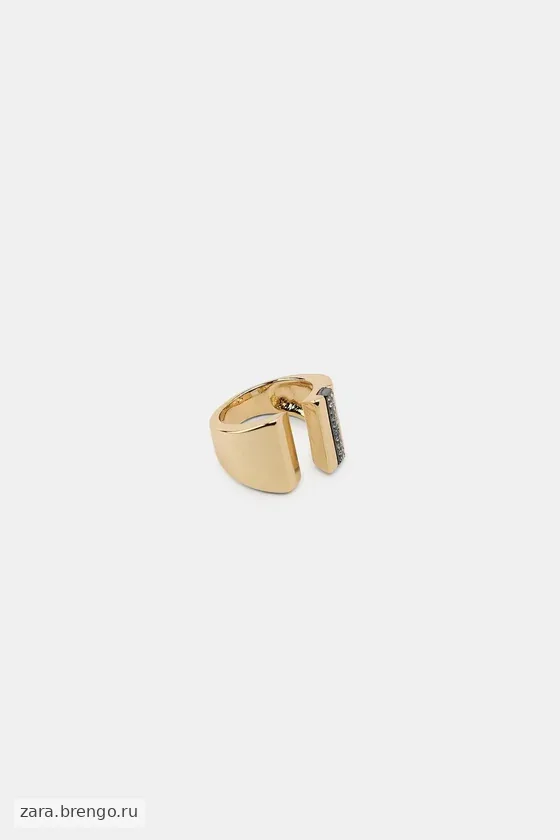 НАБОР ИЗ 2 МЕТАЛЛИЧЕСКИХ КОЛЕЦ «КВАДРАТ» СО СТРАЗАМИ