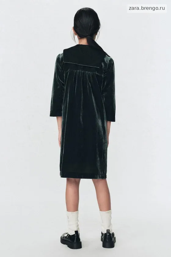 Бархатное платье с съемным шарфом Zara «Soshiotsuki»