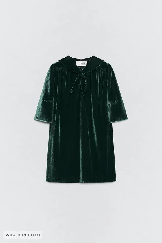 Бархатное платье с съемным шарфом Zara «Soshiotsuki»