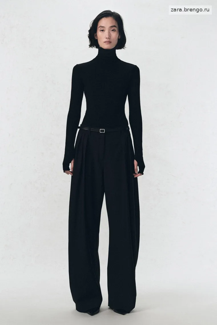 Боди с высоким воротником из шерстяно-хлопковой смеси Zara «Soshiotsuki»
