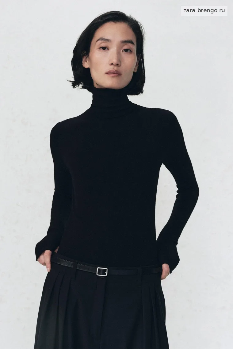 Боди с высоким воротником из шерстяно-хлопковой смеси Zara «Soshiotsuki»