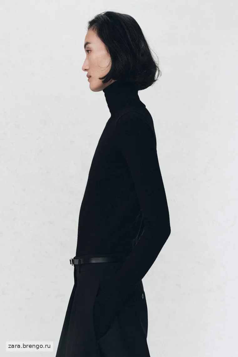 Боди с высоким воротником из шерстяно-хлопковой смеси Zara «Soshiotsuki»