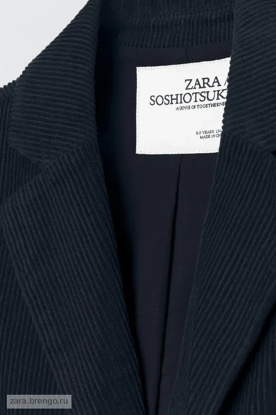 Костюмная куртка из вельвета Zara «Soshiotsuki»