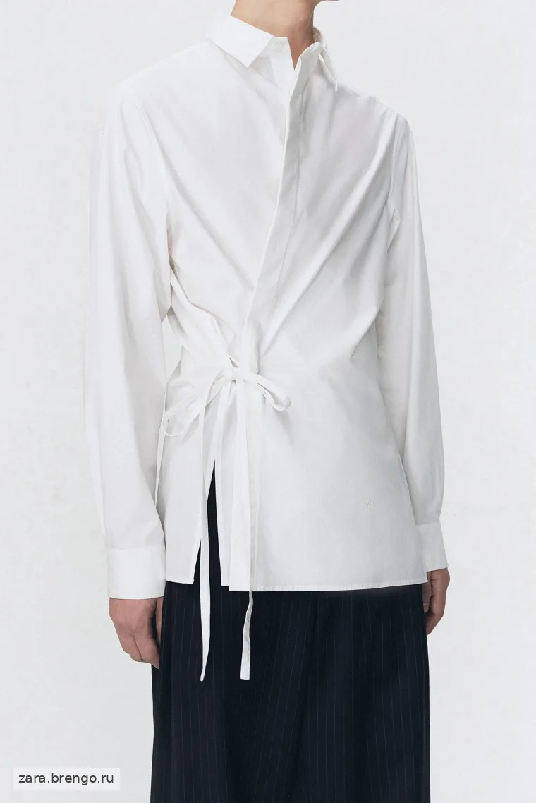 Рубашка из поплина с бантом Zara «Soshiotsuki»
