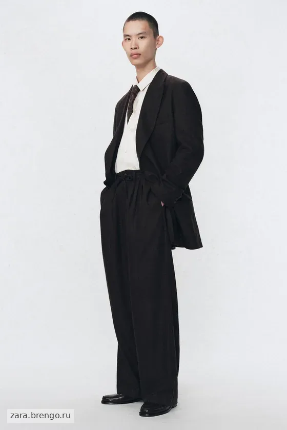Плиссированные брюки костюма из фланели Zara «Soshiotsuki»