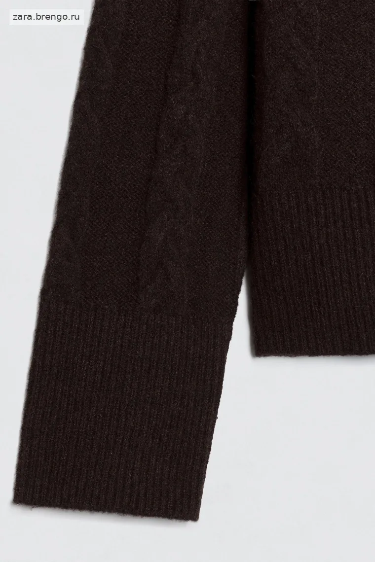 Кардиган из вязаной шерсти со сплошным узором Zara «Soshiotsuki»