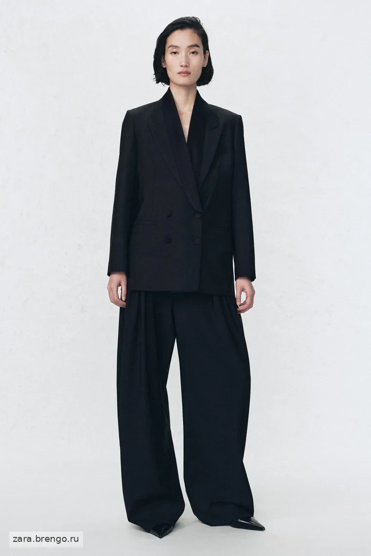 Брюки с защипами из шерсти Zara «Soshiotsuki»