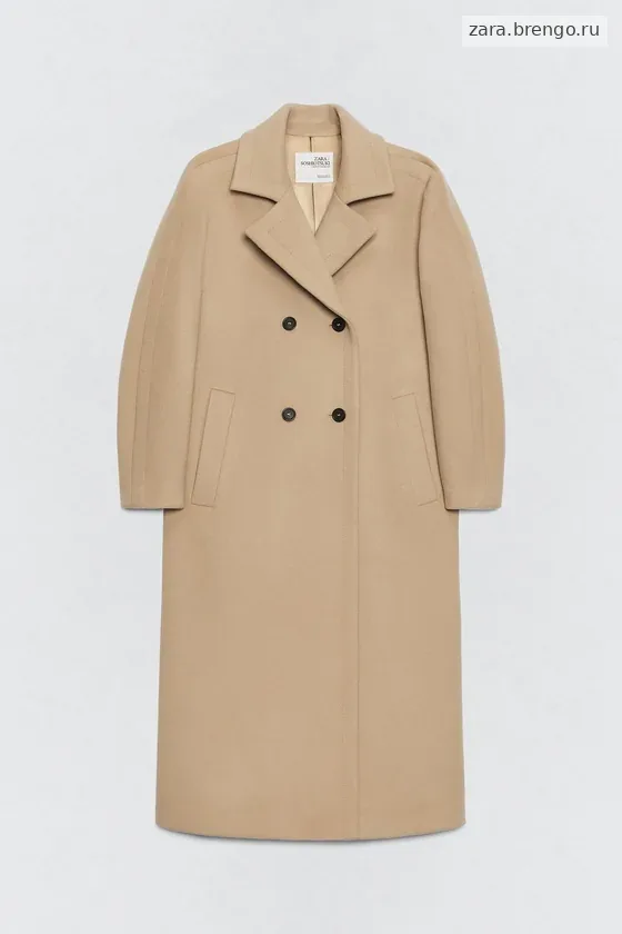Пальто из шерстяно-миксовой пряжи Zara «Soshiotsuki»