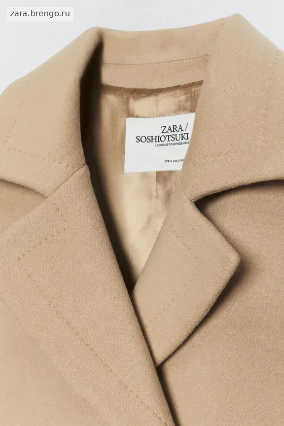 Пальто из шерстяно-миксовой пряжи Zara «Soshiotsuki»