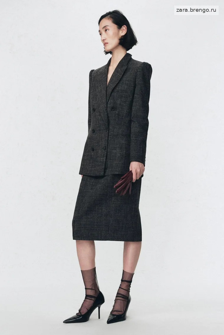 Двубортный пиджак с шерстью Zara «Soshiotsuki»