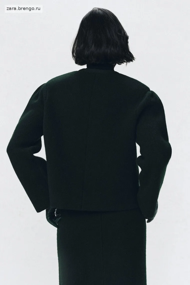 Жакет с плечевыми накладками из шерсти Zara «Soshiotsuki»