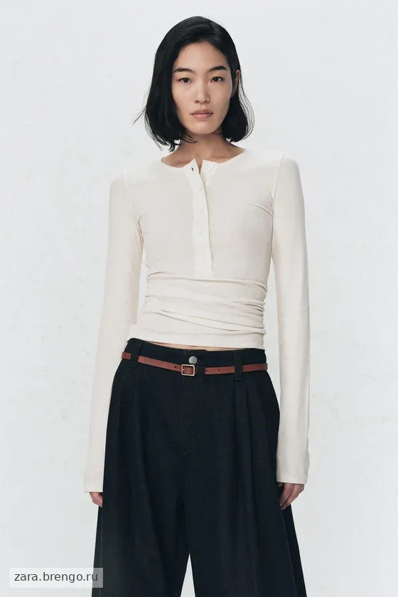 Футболка с воротником хенли от Zara «Soshiotsuki»