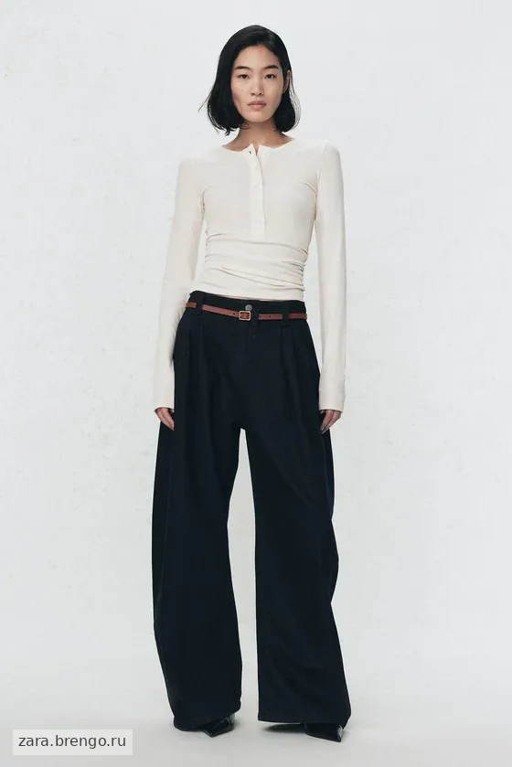 Футболка с воротником хенли от Zara «Soshiotsuki»