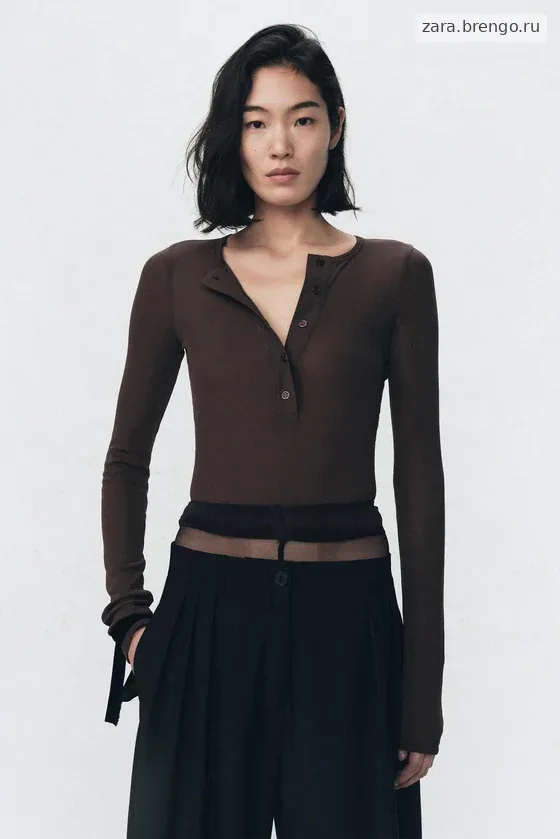 Футболка с воротником хэнли Zara «Soshiotsuki»