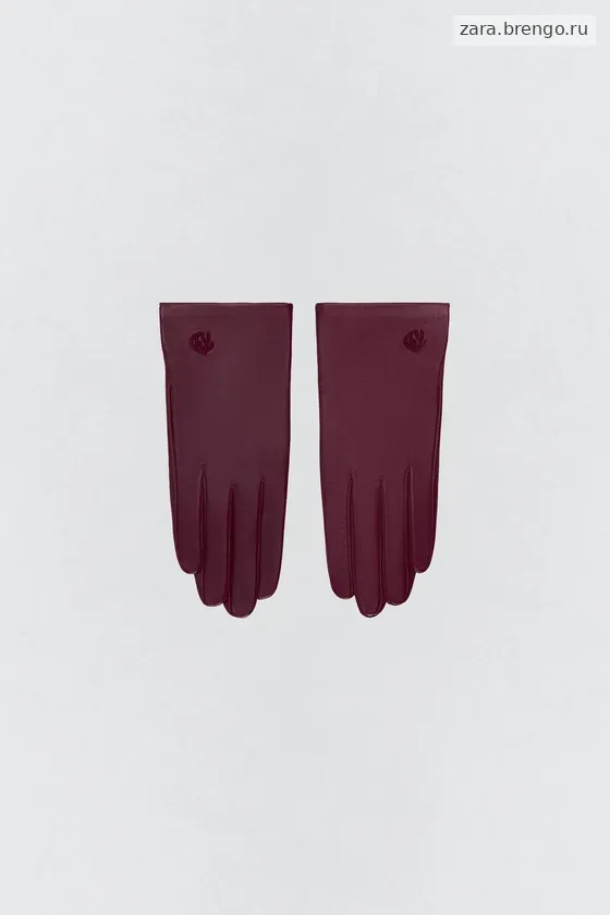 Кожаные перчатки с вышивкой Zara «Soshiotsuki»