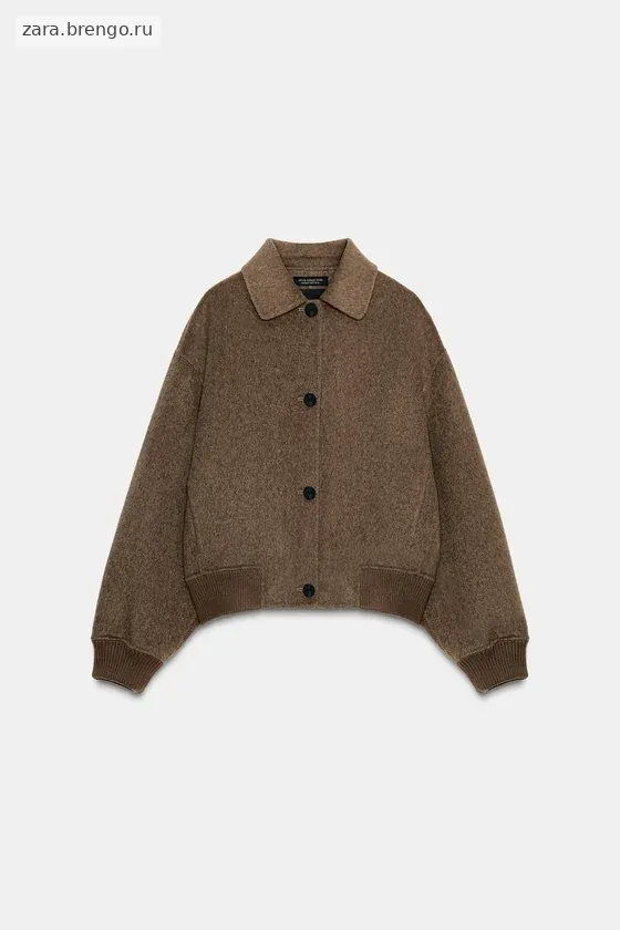 БОМБЕР ИЗ СМЕСОВОЙ ШЕРСТИ — коллекция Zara «ZW»