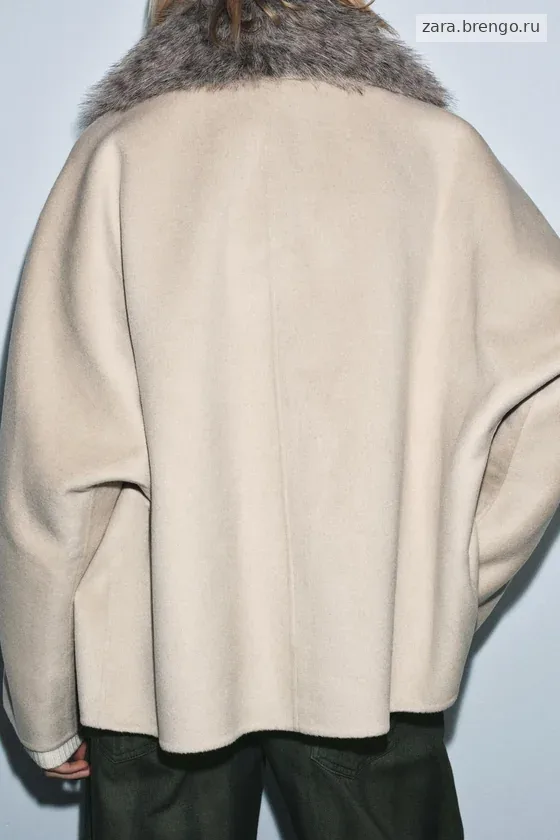 КУРТКА С ШЕРСТЬЮ И ВОРОТНИКОМ ИЗ ИСКУССТВЕННОГО МЕХА — коллекция Zara «ZW»