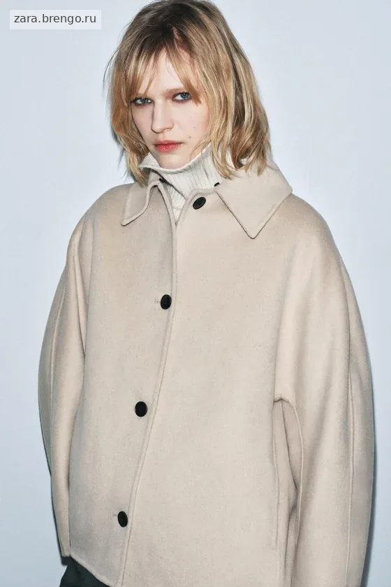 КУРТКА С ШЕРСТЬЮ И ВОРОТНИКОМ ИЗ ИСКУССТВЕННОГО МЕХА — коллекция Zara «ZW»