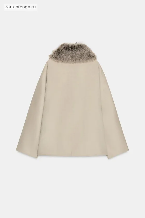 КУРТКА С ШЕРСТЬЮ И ВОРОТНИКОМ ИЗ ИСКУССТВЕННОГО МЕХА — коллекция Zara «ZW»