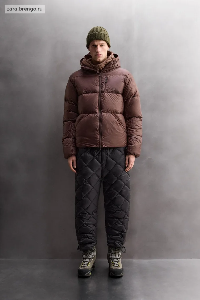 Пуховик для горных лыж 100% пуха с бордовым оттенком Zara «Athleticz»