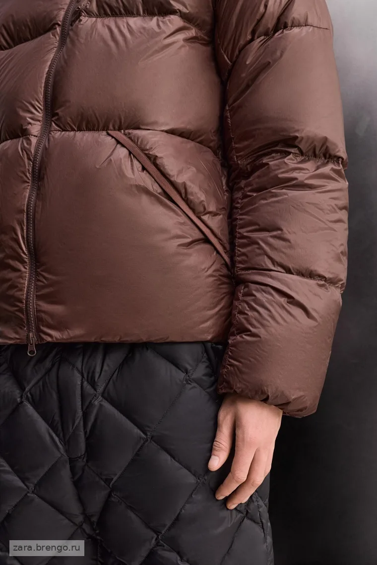 Пуховик для горных лыж 100% пуха с бордовым оттенком Zara «Athleticz»
