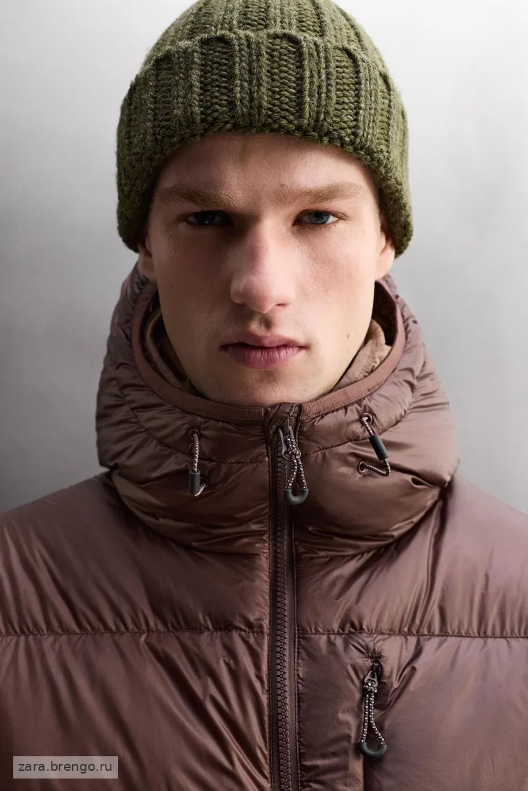 Пуховик для горных лыж 100% пуха с бордовым оттенком Zara «Athleticz»