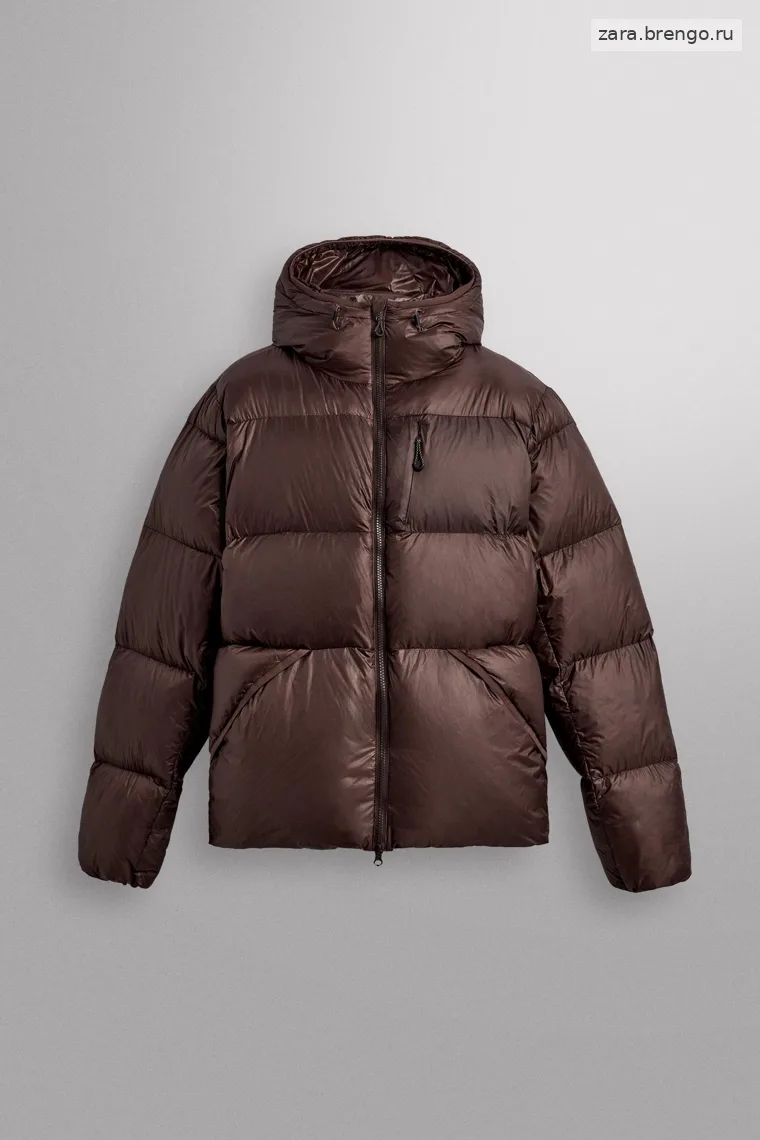 Пуховик для горных лыж 100% пуха с бордовым оттенком Zara «Athleticz»