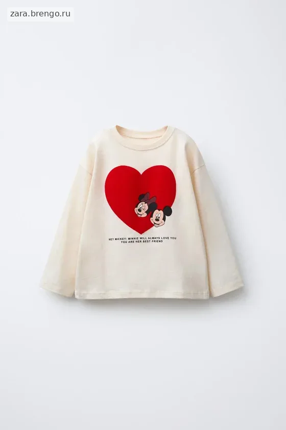 ФУТБОЛКА С СЕРДЦЕМ С РЕЛЬЕФНЫМ ПРИНТОМ MICKEY И Минни Маус © Disney