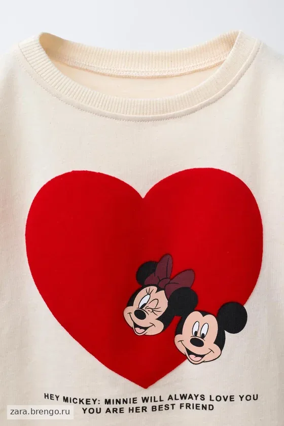 ФУТБОЛКА С СЕРДЦЕМ С РЕЛЬЕФНЫМ ПРИНТОМ MICKEY И Минни Маус © Disney