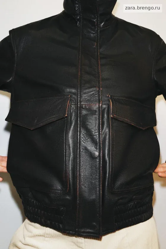 БОМБЕР ИЗ 100% КОЖИ — коллекция Zara «ZW» 