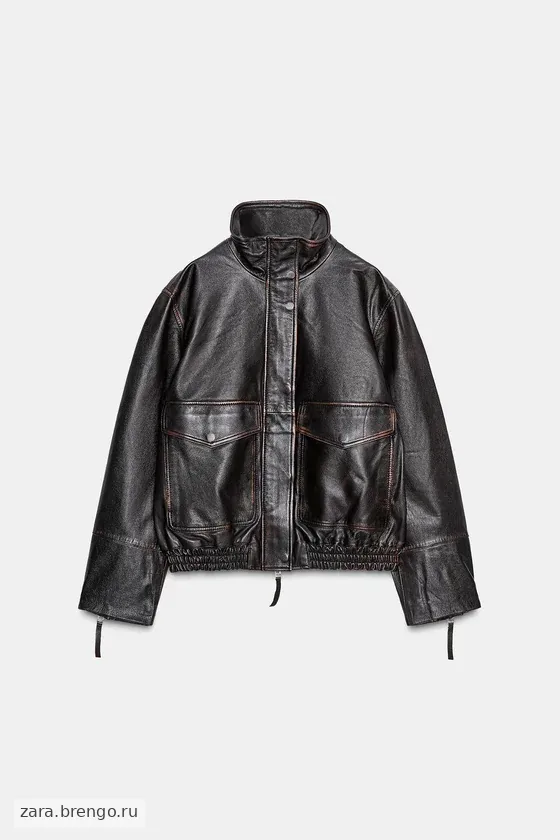БОМБЕР ИЗ 100% КОЖИ — коллекция Zara «ZW» 