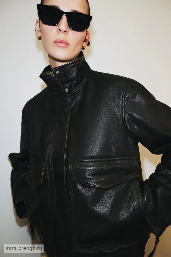 БОМБЕР ИЗ 100% КОЖИ — коллекция Zara «ZW» 
