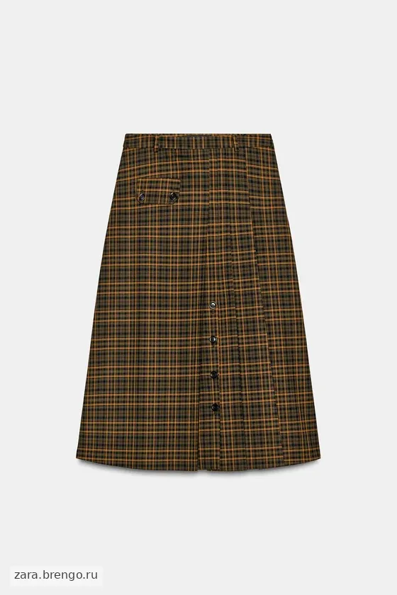ЮБКА МИДИ В КЛЕТКУ — коллекция Zara «ZW»