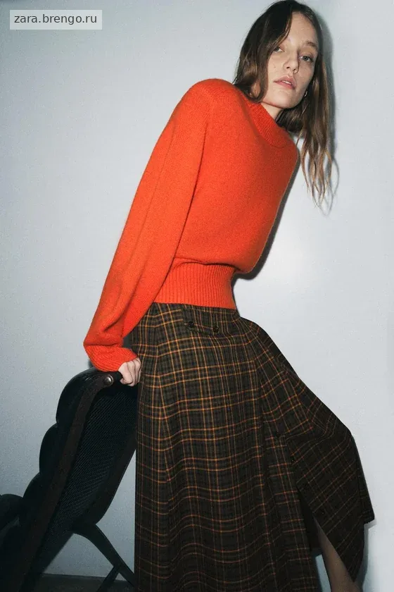 ЮБКА МИДИ В КЛЕТКУ — коллекция Zara «ZW»
