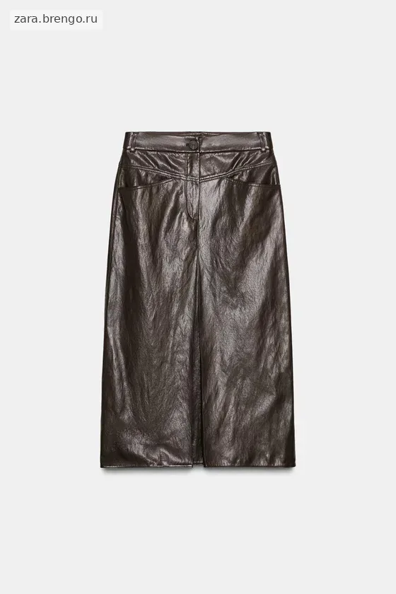 ЮБКА ИЗ ИСКУССТВЕННОЙ КОЖИ СО СКЛАДКАМИ — коллекция Zara «ZW»
