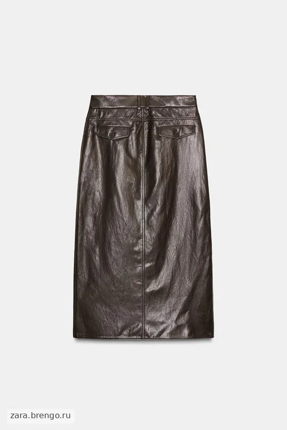 ЮБКА ИЗ ИСКУССТВЕННОЙ КОЖИ СО СКЛАДКАМИ — коллекция Zara «ZW»