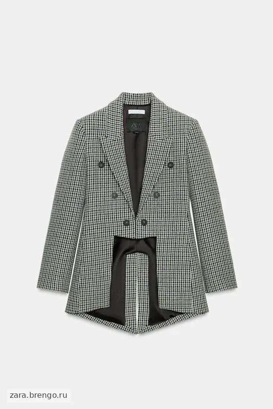 АСИММЕТРИЧНЫЙ БЛЕЙЗЕР В КЛЕТКУ ИЗ ШЕРСТЯНОЙ ТКАНИ — коллекция Zara «ZW» 