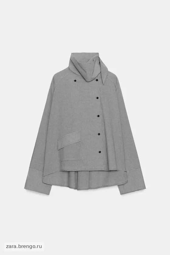 РУБАШКА ОВЕРСАЙЗ В КЛЕТКУ С КАРМАНОМ — коллекция Zara «ZW»