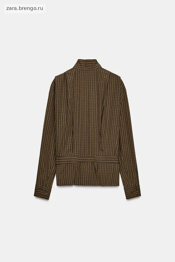 РУБАШКА ИЗ ХЛОПКА В КЛЕТКУ С ЗАВЯЗКАМИ — коллекция Zara «ZW»