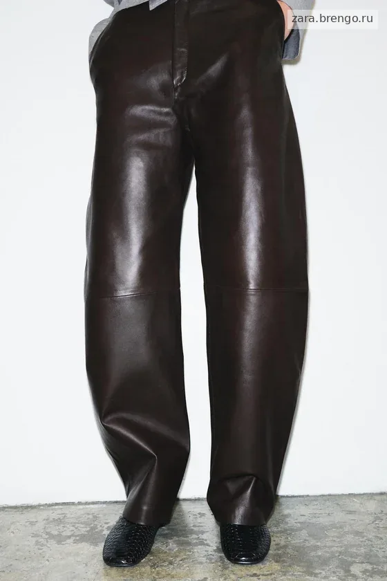 БРЮКИ-БАЛЛОНЫ ИЗ 100% КОЖИ коллекция Zara «ZW»
