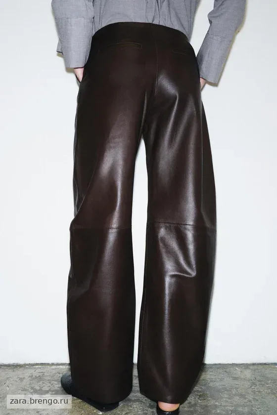 БРЮКИ-БАЛЛОНЫ ИЗ 100% КОЖИ коллекция Zara «ZW»