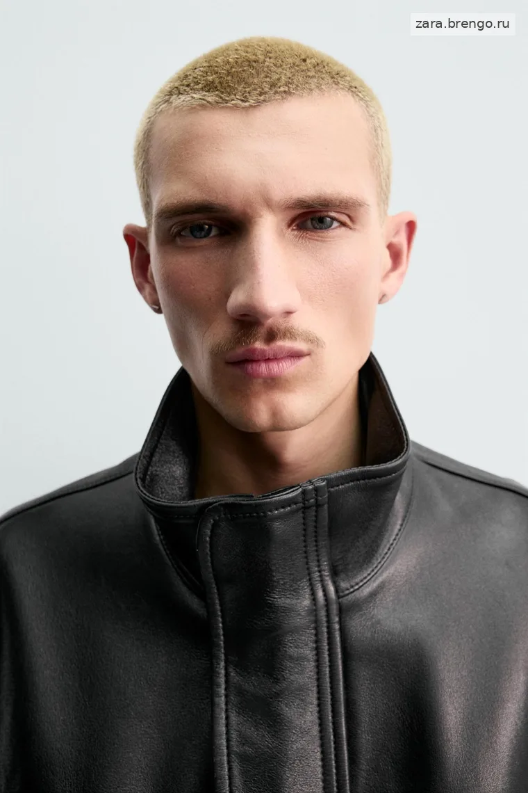 Куртка из натуральной кожи релакс-фит Zara 